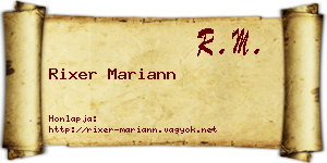 Rixer Mariann névjegykártya